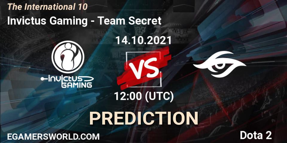Invictus Gaming - Team Secret: Maç tahminleri. 14.10.2021 at 14:53, Dota 2, The Internationa 2021