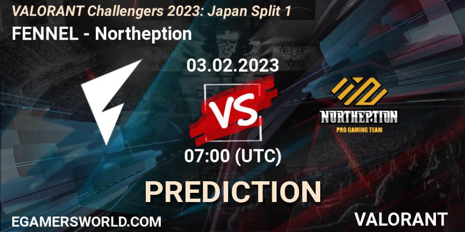FENNEL - Northeption: Maç tahminleri. 03.02.23, VALORANT, VALORANT Challengers 2023: Japan Split 1