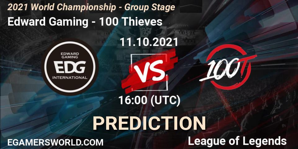 Edward Gaming - 100 Thieves: Maç tahminleri. 11.10.2021 at 16:00, LoL, 2021 World Championship - Group Stage