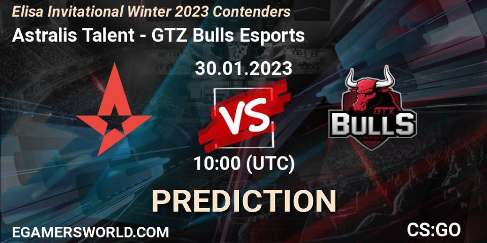 Astralis Talent - GTZ Bulls Esports: Maç tahminleri. 30.01.23, CS2 (CS:GO), Elisa Invitational Winter 2023 Contenders
