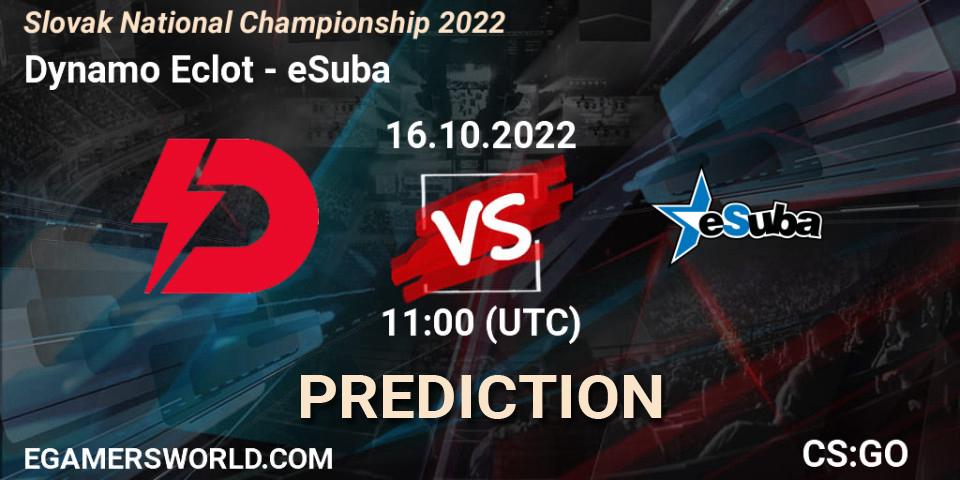 Dynamo Eclot - eSuba: Maç tahminleri. 16.10.2022 at 11:00, Counter-Strike (CS2), Slovak National Championship 2022