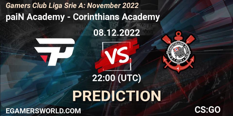 paiN Academy - Corinthians Academy: Maç tahminleri. 08.12.22, CS2 (CS:GO), Gamers Club Liga Série A: November 2022