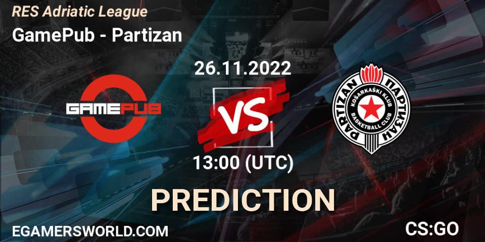 GamePub - Partizan: Maç tahminleri. 26.11.2022 at 13:00, Counter-Strike (CS2), RES Adriatic League