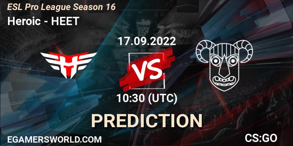 Heroic - HEET: Maç tahminleri. 17.09.2022 at 10:30, Counter-Strike (CS2), ESL Pro League Season 16