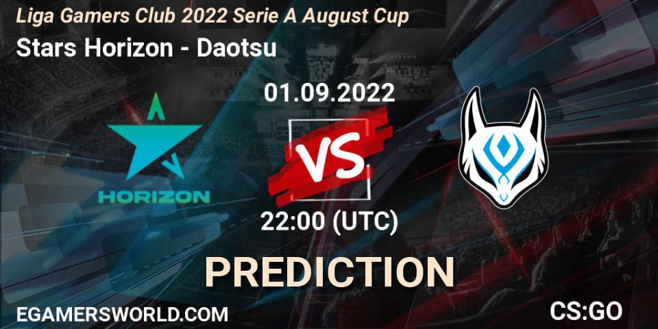 Stars Horizon - Daotsu: Maç tahminleri. 01.09.2022 at 22:00, Counter-Strike (CS2), Liga Gamers Club 2022 Serie A August Cup