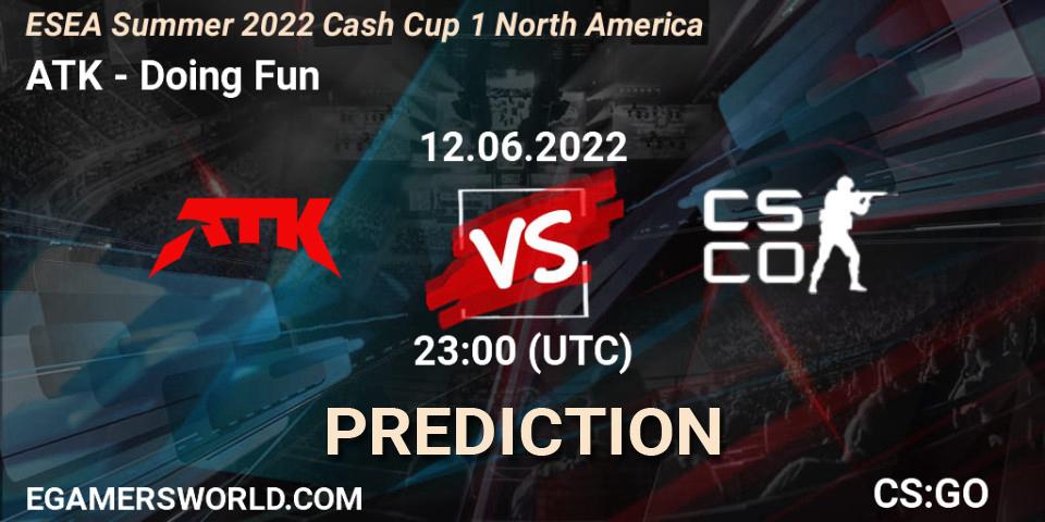 ATK - Doing Fun: Maç tahminleri. 12.06.2022 at 22:20, Counter-Strike (CS2), ESEA Cash Cup: North America - Summer 2022 #1