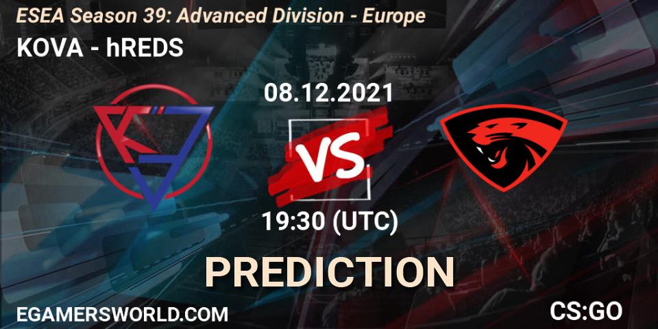 KOVA - hREDS: Maç tahminleri. 08.12.21, CS2 (CS:GO), ESEA Season 39: Advanced Division - Europe