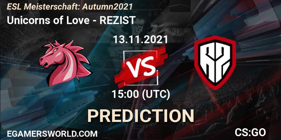 Unicorns of Love - REZIST: Maç tahminleri. 13.11.21, CS2 (CS:GO), ESL Meisterschaft: Autumn 2021