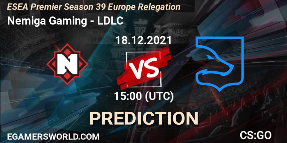 Nemiga Gaming - LDLC: Maç tahminleri. 18.12.2021 at 15:00, Counter-Strike (CS2), ESEA Premier Season 39 Europe Relegation