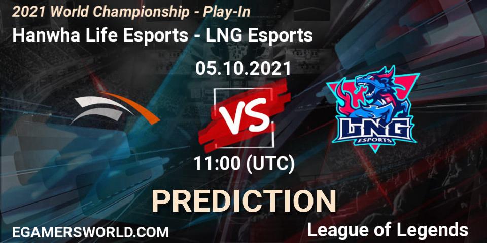 Hanwha Life Esports - LNG Esports: Maç tahminleri. 05.10.2021 at 11:00, LoL, 2021 World Championship - Play-In