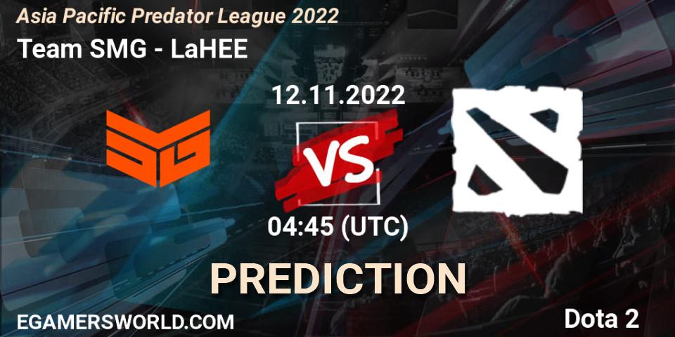 Team SMG - LaHEE: Maç tahminleri. 12.11.2022 at 04:45, Dota 2, Asia Pacific Predator League 2022