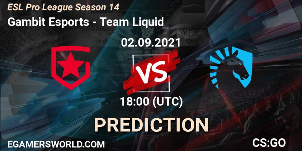 Gambit Esports - Team Liquid: Maç tahminleri. 02.09.21, CS2 (CS:GO), ESL Pro League Season 14