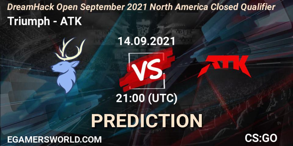 Triumph - ATK: Maç tahminleri. 14.09.2021 at 21:00, Counter-Strike (CS2), DreamHack Open September 2021 North America Closed Qualifier