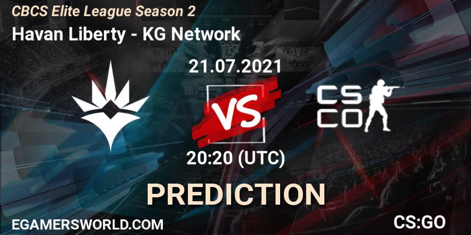 Havan Liberty - KG Network: Maç tahminleri. 21.07.2021 at 20:20, Counter-Strike (CS2), CBCS Elite League Season 2