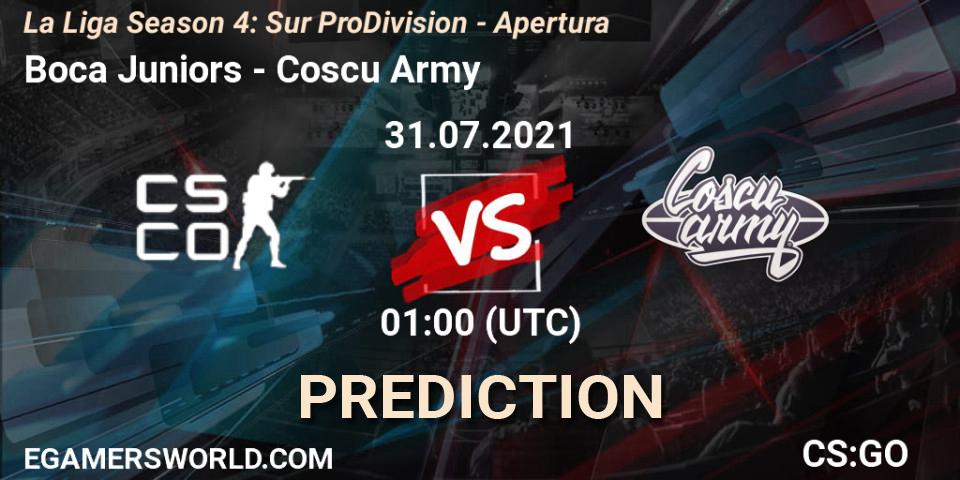 Boca Juniors - Coscu Army: Maç tahminleri. 31.07.2021 at 01:15, Counter-Strike (CS2), La Liga Season 4: Sur Pro Division - Apertura