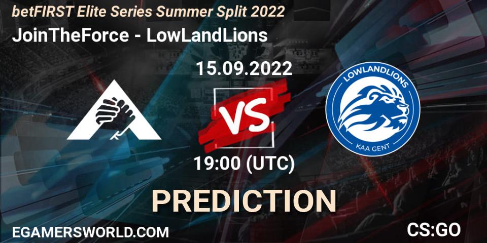 JoinTheForce - LowLandLions: Maç tahminleri. 15.09.2022 at 19:20, Counter-Strike (CS2), betFIRST Elite Series Summer Split 2022