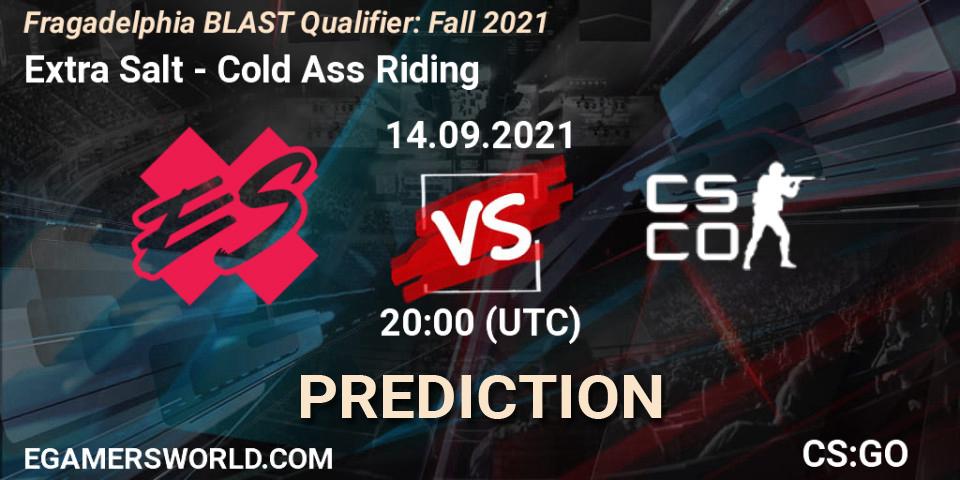 Extra Salt - Cold Ass Riding: Maç tahminleri. 14.09.2021 at 20:00, Counter-Strike (CS2), Fragadelphia BLAST Qualifier: Fall 2021