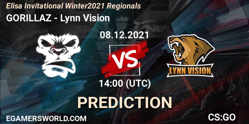 GORILLAZ - Lynn Vision: Maç tahminleri. 08.12.2021 at 14:00, Counter-Strike (CS2), Elisa Invitational Winter 2021 Regionals