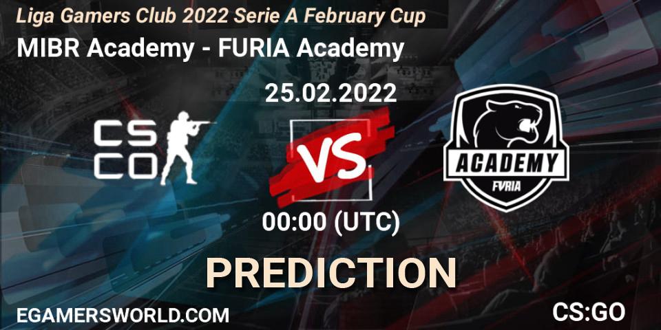 MIBR Academy - FURIA Academy: Maç tahminleri. 25.02.2022 at 00:30, Counter-Strike (CS2), Liga Gamers Club 2022 Serie A February Cup