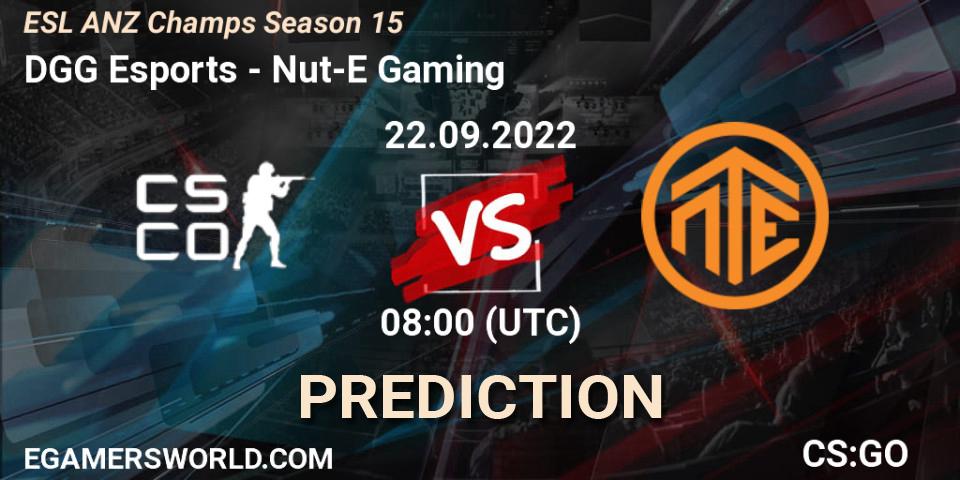 DGG Esports - Nut-E Gaming: Maç tahminleri. 22.09.2022 at 08:00, Counter-Strike (CS2), ESL ANZ Champs Season 15