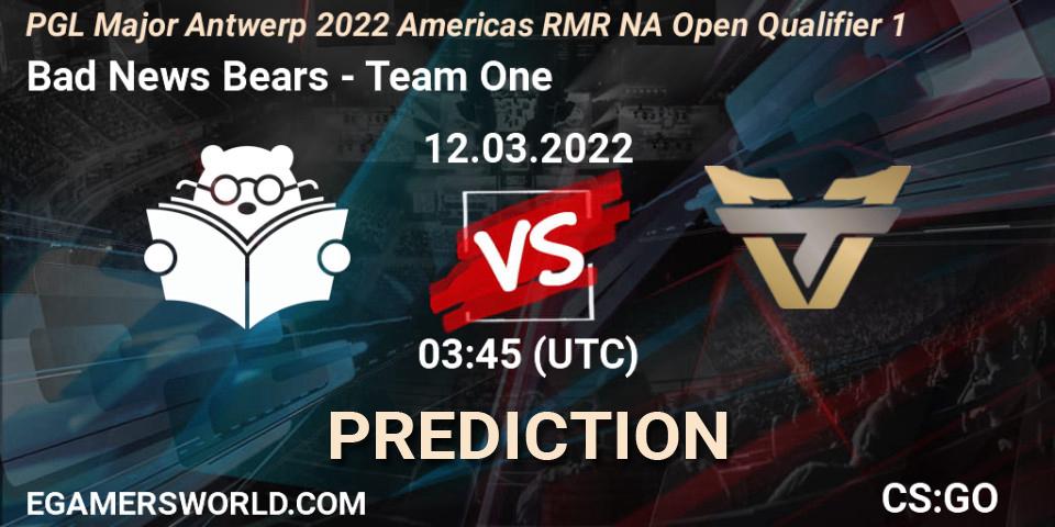 Bad News Bears - Team One: Maç tahminleri. 12.03.2022 at 03:45, Counter-Strike (CS2), PGL Major Antwerp 2022 Americas RMR NA Open Qualifier 1