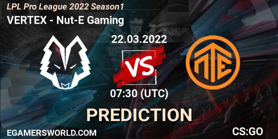 VERTEX - Nut-E Gaming: Maç tahminleri. 23.03.2022 at 07:45, Counter-Strike (CS2), LPL Pro League 2022 Season 1