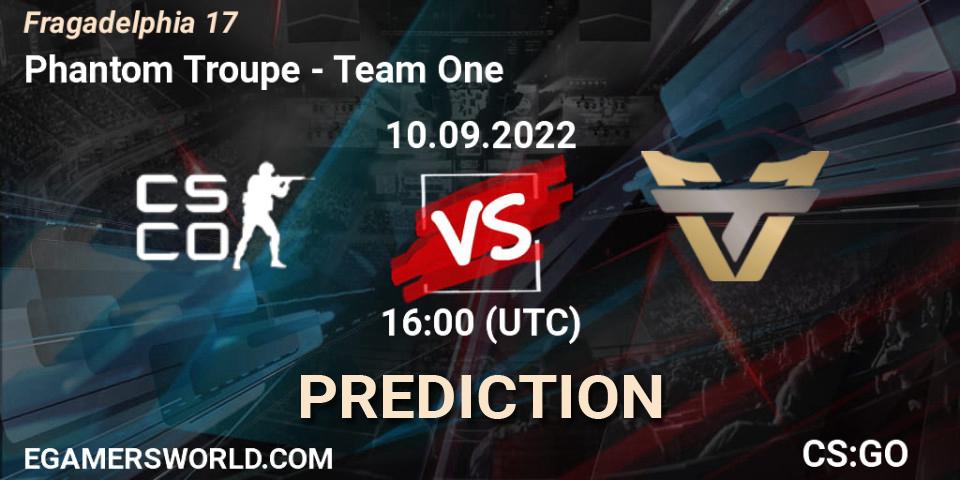 Phantom Troupe - Team One: Maç tahminleri. 10.09.2022 at 16:00, Counter-Strike (CS2), Fragadelphia 17