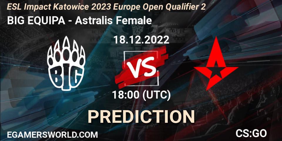 BIG EQUIPA - Astralis Female: Maç tahminleri. 18.12.2022 at 18:00, Counter-Strike (CS2), ESL Impact Katowice 2023 Europe Open Qualifier 2