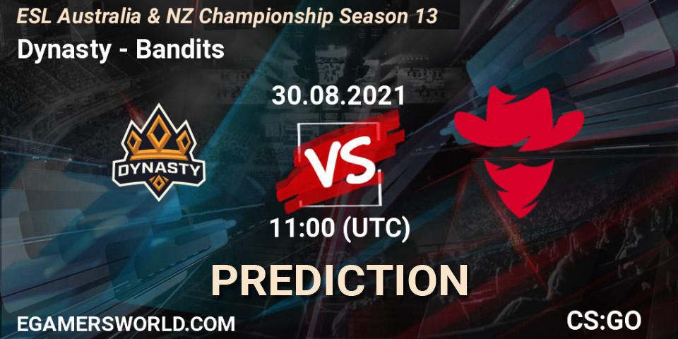 Dynasty - Bandits: Maç tahminleri. 30.08.2021 at 11:35, Counter-Strike (CS2), ESL Australia & NZ Championship Season 13