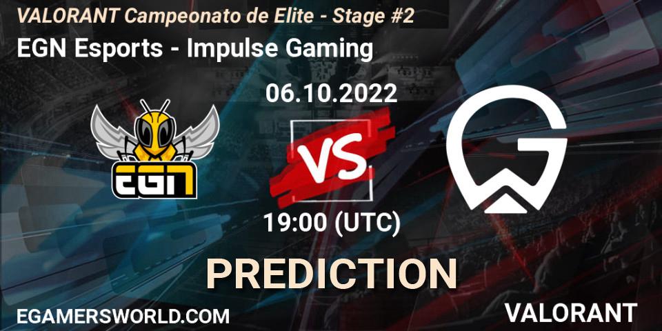 EGN Esports - Impulse Gaming: Maç tahminleri. 06.10.2022 at 19:00, VALORANT, VALORANT Campeonato de Elite - Stage #2