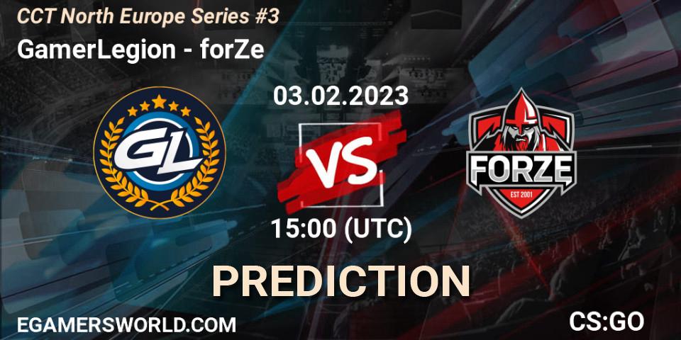 GamerLegion - forZe: Maç tahminleri. 03.02.2023 at 15:15, Counter-Strike (CS2), CCT North Europe Series #3