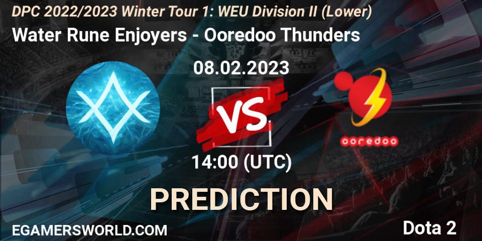 Water Rune Enjoyers - Ooredoo Thunders: Maç tahminleri. 08.02.23, Dota 2, DPC 2022/2023 Winter Tour 1: WEU Division II (Lower)