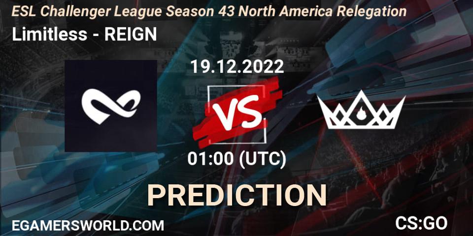 Limitless - REIGN: Maç tahminleri. 19.12.2022 at 01:00, Counter-Strike (CS2), ESL Challenger League Season 43 North America Relegation