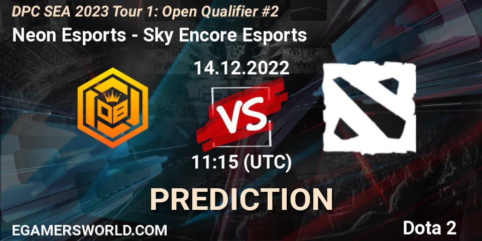 Neon Esports - Sky Encore Esports: Maç tahminleri. 14.12.2022 at 11:18, Dota 2, DPC SEA 2023 Tour 1: Open Qualifier #2