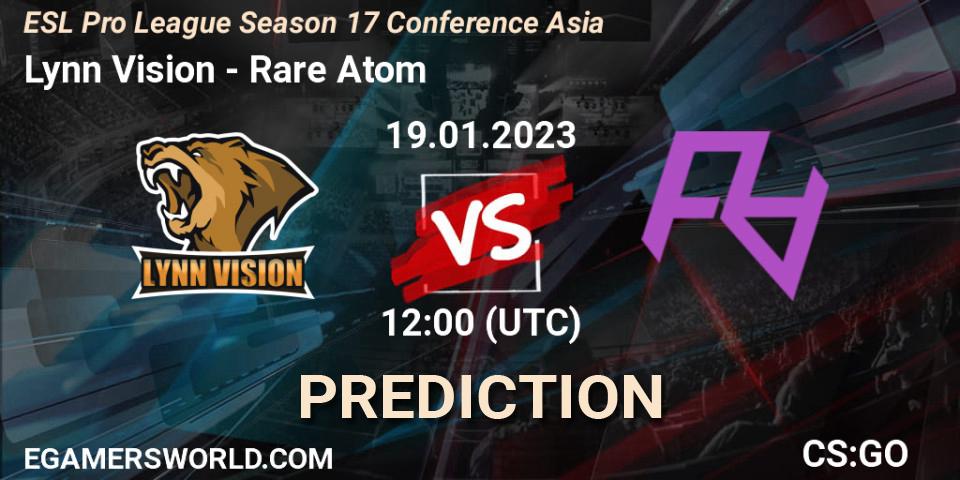 Lynn Vision - Rare Atom: Maç tahminleri. 19.01.2023 at 12:30, Counter-Strike (CS2), ESL Pro League Season 17 Conference Asia