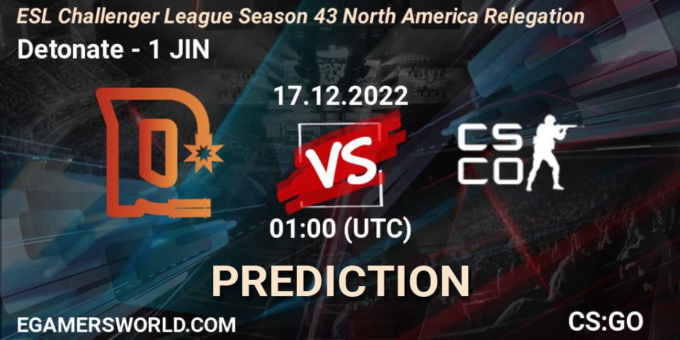 Detonate - 1 JIN: Maç tahminleri. 17.12.2022 at 01:00, Counter-Strike (CS2), ESL Challenger League Season 43 North America Relegation