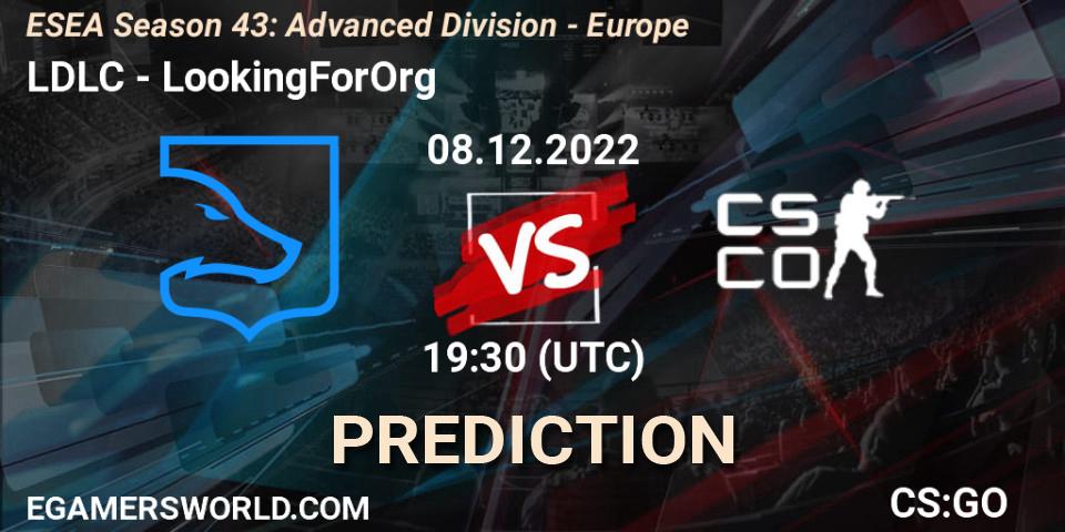 LDLC - LookingForOrg: Maç tahminleri. 08.12.22, CS2 (CS:GO), ESEA Season 43: Advanced Division - Europe