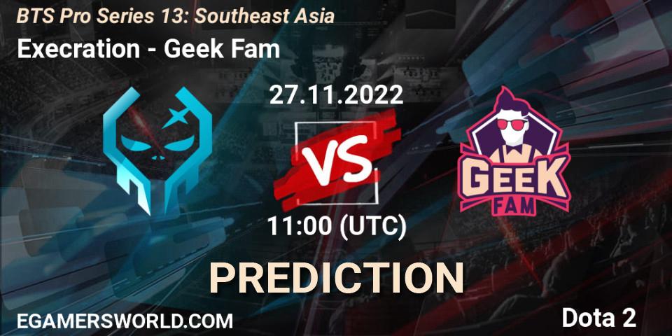 Execration - Geek Fam: Maç tahminleri. 27.11.22, Dota 2, BTS Pro Series 13: Southeast Asia