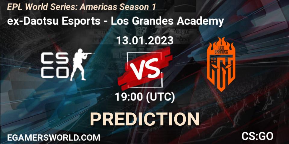 ex-Daotsu Esports - Los Grandes Academy: Maç tahminleri. 13.01.2023 at 19:00, Counter-Strike (CS2), EPL World Series: Americas Season 1
