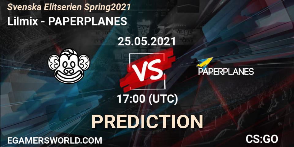 Lilmix - PAPERPLANES: Maç tahminleri. 25.05.2021 at 17:00, Counter-Strike (CS2), Svenska Elitserien Spring 2021