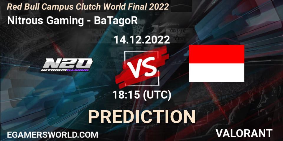 Nitrous Gaming - BaTagoR: Maç tahminleri. 14.12.2022 at 18:15, VALORANT, Red Bull Campus Clutch World Final 2022