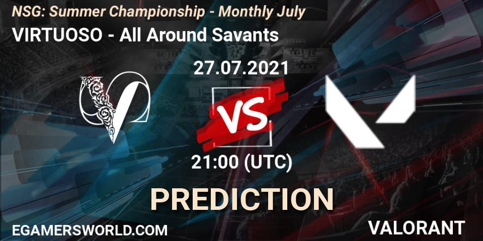 VIRTUOSO - All Around Savants: Maç tahminleri. 27.07.2021 at 21:00, VALORANT, NSG: Summer Championship - Monthly July