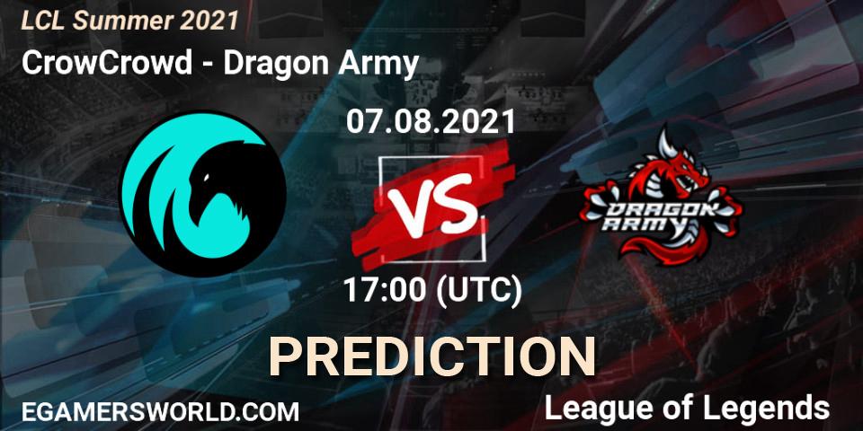 CrowCrowd - Dragon Army: Maç tahminleri. 07.08.2021 at 17:00, LoL, LCL Summer 2021