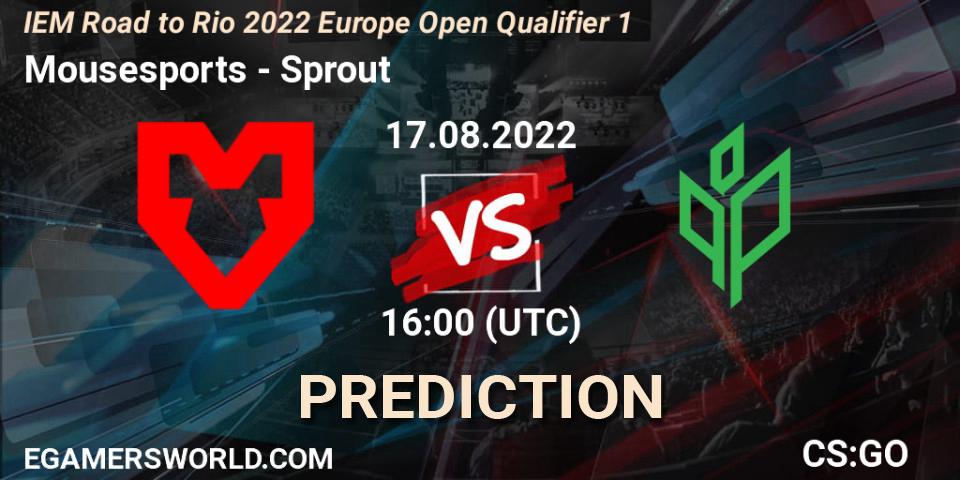 Mousesports - Sprout: Maç tahminleri. 17.08.2022 at 16:00, Counter-Strike (CS2), IEM Road to Rio 2022 Europe Open Qualifier 1