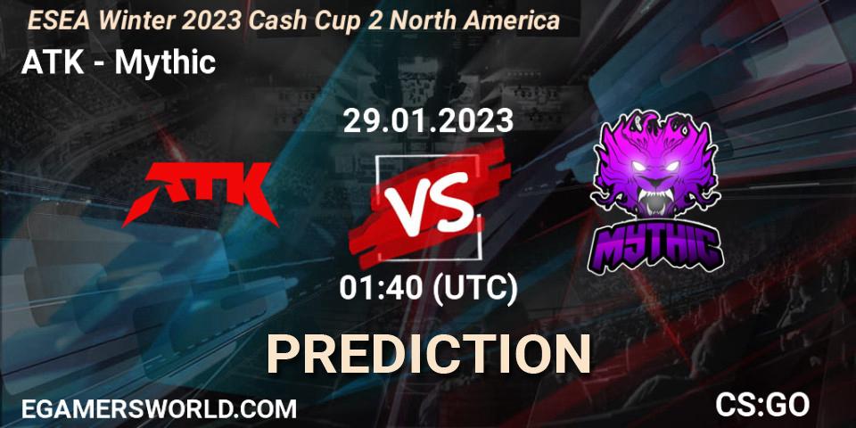 ATK - Mythic: Maç tahminleri. 29.01.23, CS2 (CS:GO), ESEA Cash Cup: North America - Winter 2023 #2