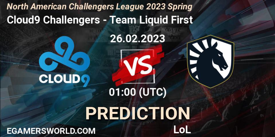 Cloud9 Challengers - Team Liquid First: Maç tahminleri. 26.02.23, LoL, NACL 2023 Spring - Group Stage