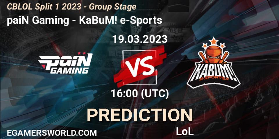 paiN Gaming - KaBuM! e-Sports: Maç tahminleri. 19.03.2023 at 16:00, LoL, CBLOL Split 1 2023 - Group Stage