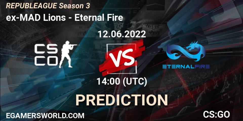 ex-MAD Lions - Eternal Fire: Maç tahminleri. 12.06.2022 at 14:00, Counter-Strike (CS2), REPUBLEAGUE Season 3