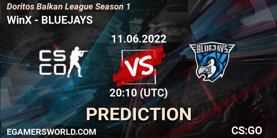 WinX - BLUEJAYS: Maç tahminleri. 11.06.2022 at 20:15, Counter-Strike (CS2), Doritos Balkan League Season 1