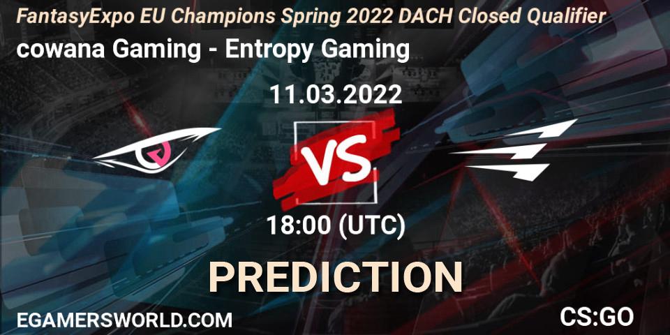 cowana Gaming - Entropy Gaming: Maç tahminleri. 11.03.22, CS2 (CS:GO), FantasyExpo EU Champions Spring 2022 DACH Closed Qualifier